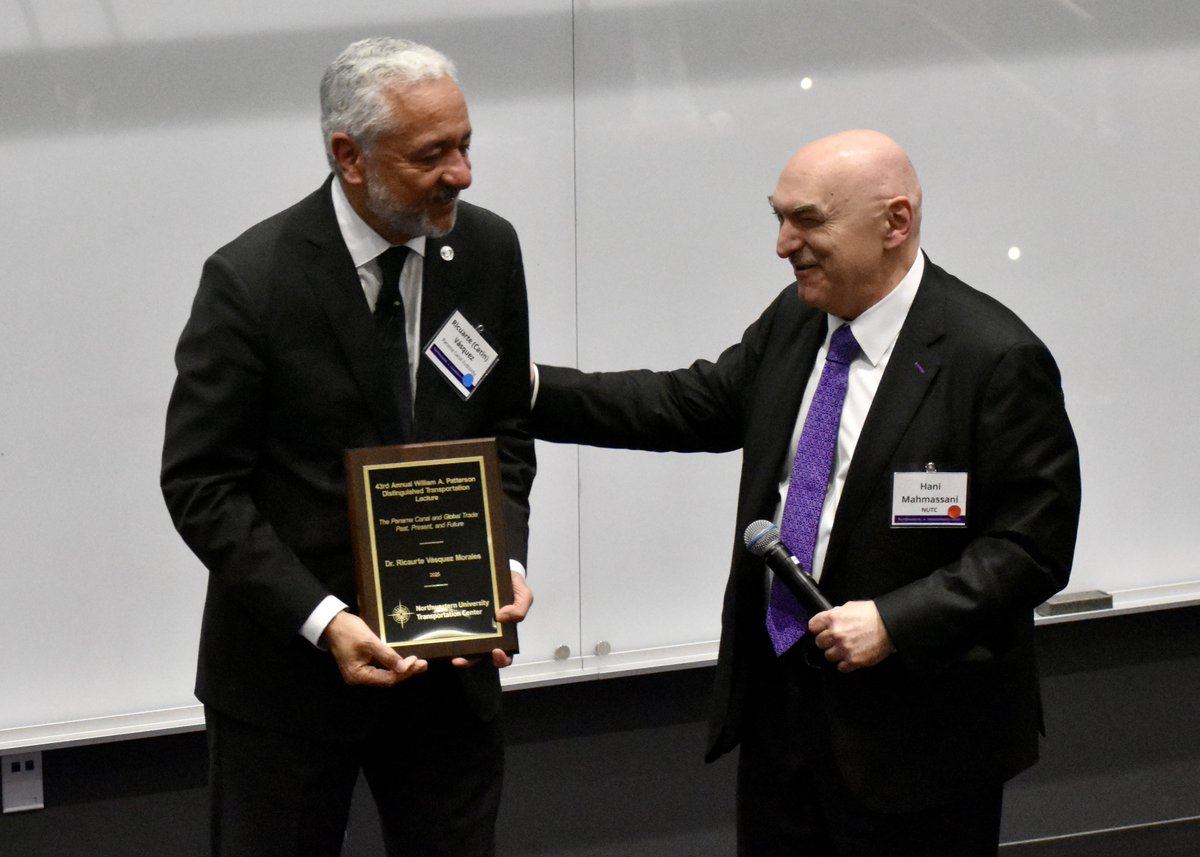 thepanamacanal's tweet image. The Panama Canal enables global trade by shortening routes by up to 8,000 nautical miles and connecting 1,920 ports. At @InfoNUTC, Dr. Ricaurte Vásquez highlighted how innovation and strategy sustain the Canal’s contribution to 6% of maritime trade. @NorthwesternU #Patterson2025…