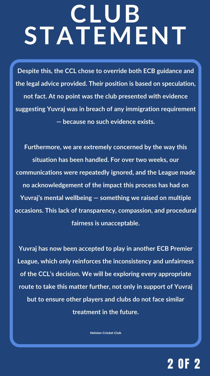 Club Statement.

#HCC