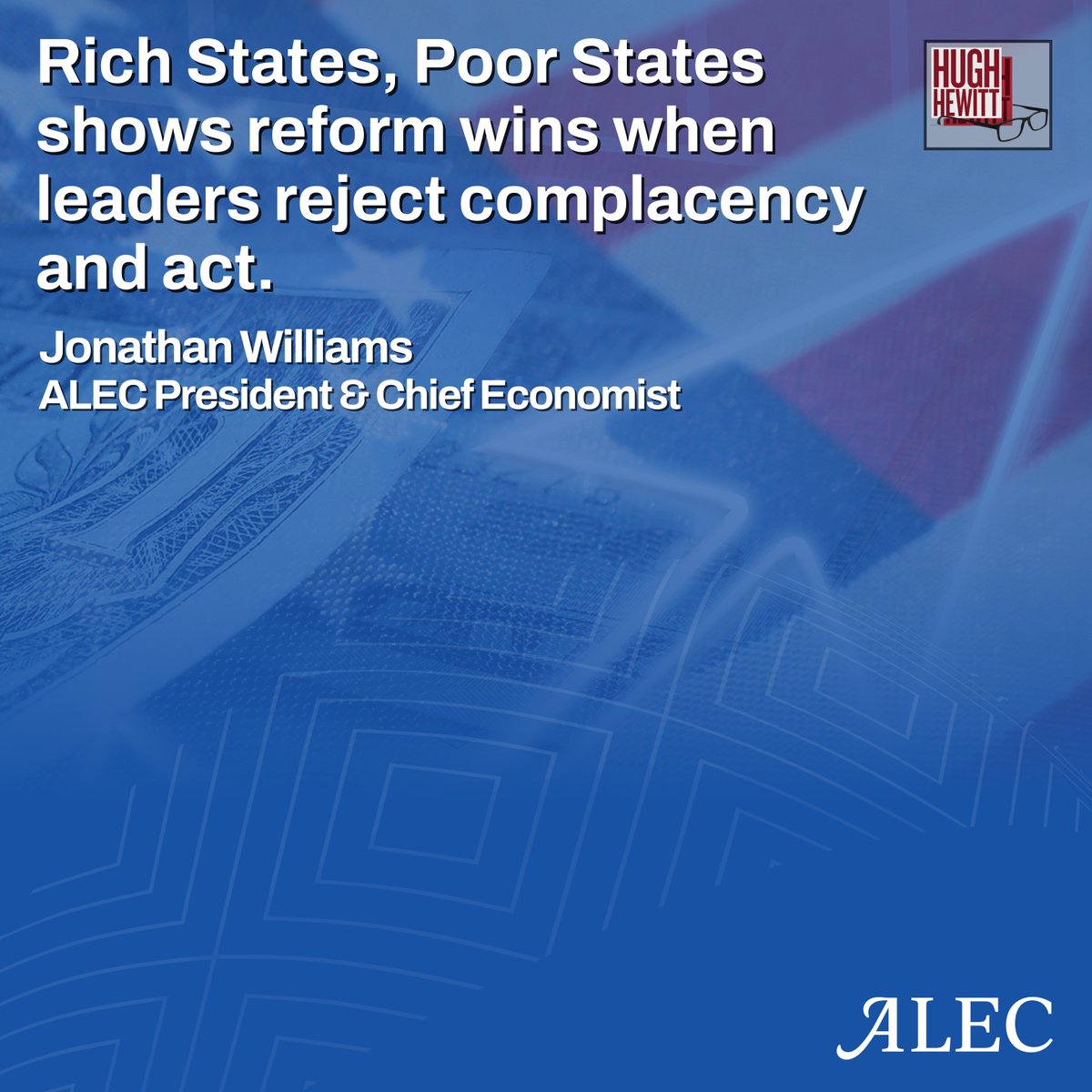 American Legislative Exchange Council (@alec_states) on Twitter photo States succeed when leaders prioritize principle over politicsāand growth over gridlock. ALECās <a href="/Taxeconomist/">Jonathan Williams</a> told <a href="/hughhewitt/">Hugh Hewitt</a> the latest Rich States, Poor States shows āreal comeback storiesā and room to grow. alec.org/article/why-so⦠#Leadership #Growth States succeed when leaders prioritize principle over politicsāand growth over gridlock. ALECās <a href="/Taxeconomist/">Jonathan Williams</a> told <a href="/hughhewitt/">Hugh Hewitt</a> the latest Rich States, Poor States shows āreal comeback storiesā and room to grow. alec.org/article/why-so⦠#Leadership #Growth