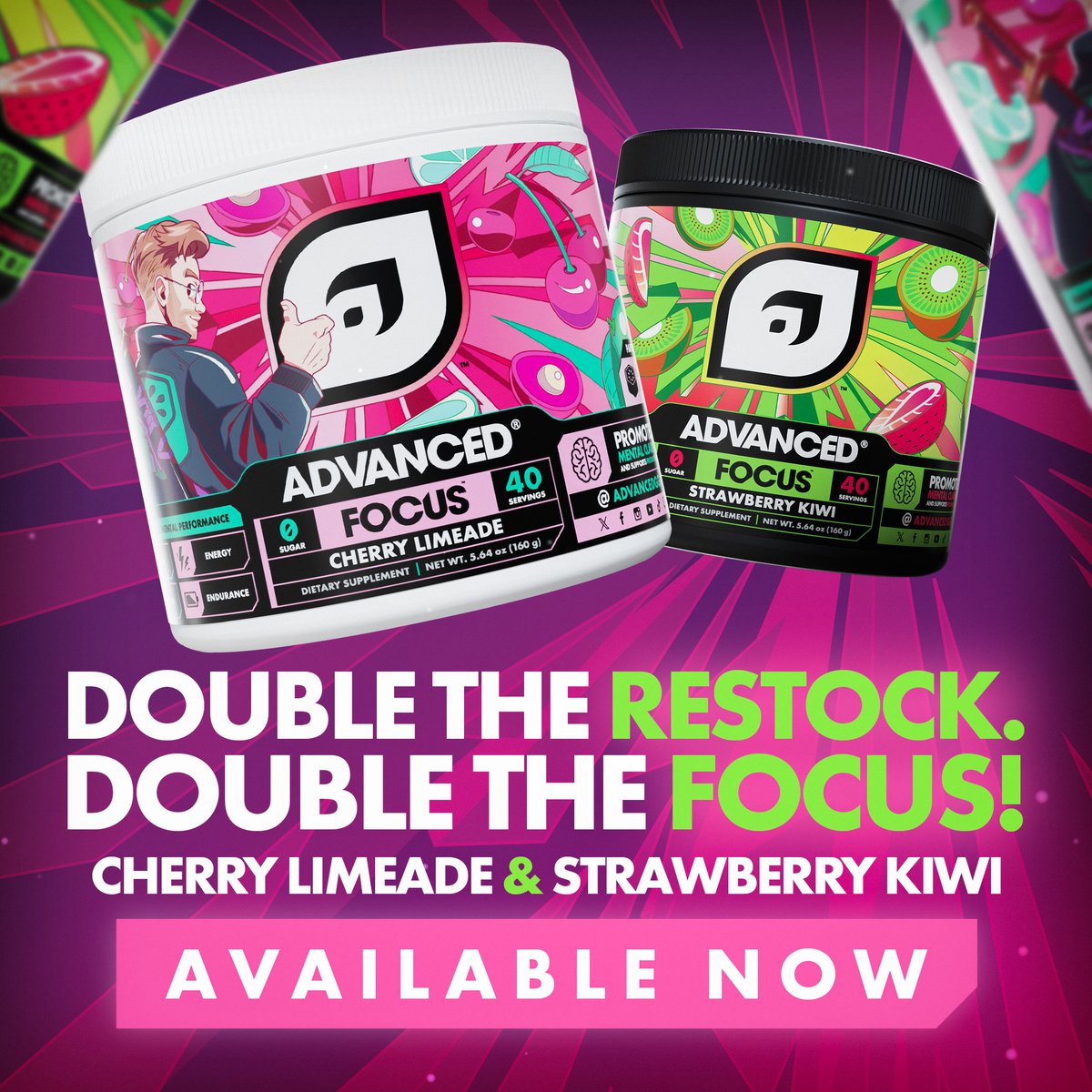 Guess who's back
Back again

Cherry Limeade and Strawberry Kiwi are back in stock!👇 
bit.ly/3Sv6cAG