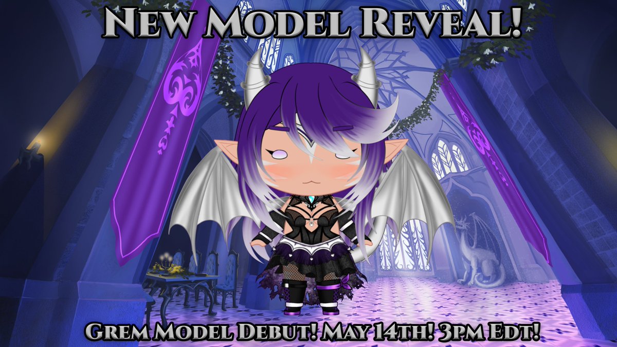 You all did it! We reached 50 likes, and 20 rt's across Twitter and Bsky! Here is the reveal!! Lets get gremliny may 14th!
#Vtuber #VtuberEN #ENVtuber #ModelReveal
