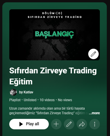 Herkese Selamlar,

Yaklaşık 4 yıl önce başlattığımız ücretsiz 'orderblock trading eğitim' telegram kanalından sonra artık youtube tarafına bu işi taşımak gerektiğini düşündüm.

Eğitim içerisinde 10 adet sizleri çizgi çekmekten tutun 2 mumda tpye götürecek kadar detaylı sıkmayan