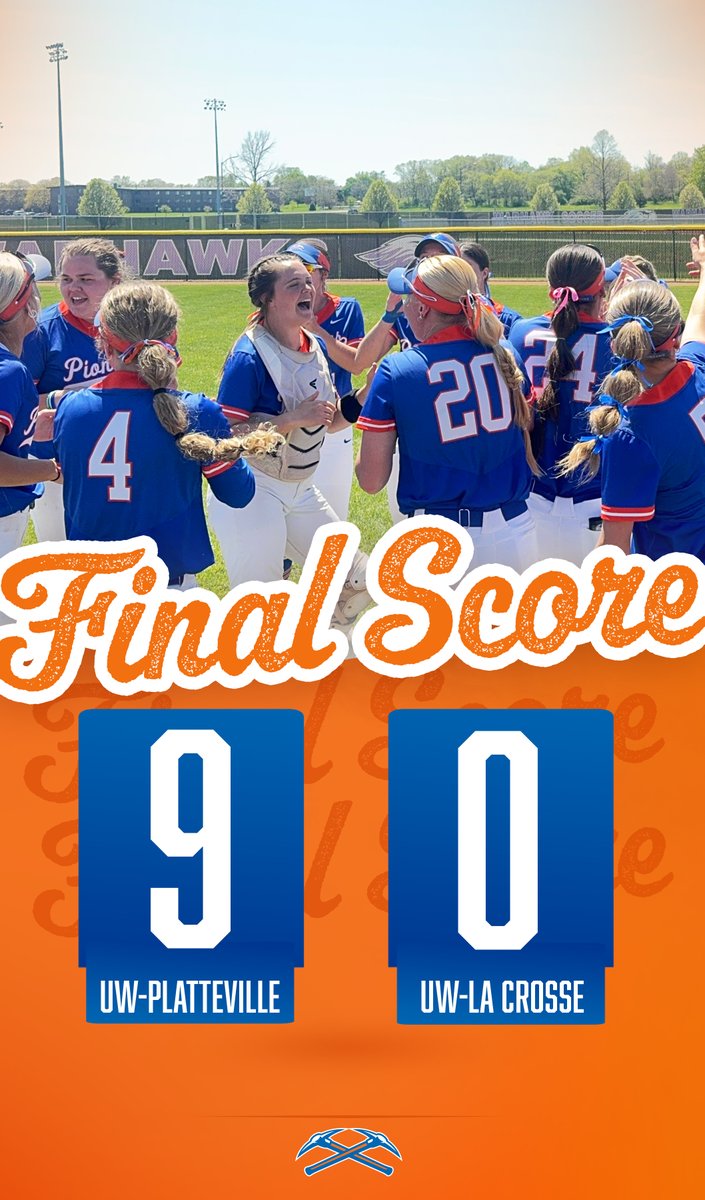 UW-Platteville Athletics (@uwp_pioneers) on Twitter photo PIONEERS ADVANCE! ➡️
<a href="/UWPlattSoftball/">UW-Platteville Softball</a> throws the first no-hitter in the WIAC Tournament since 1993 while the Pioneers dish out FOUR home runs to defeat UWL 9-0!!!
#uwp #uwplatteville #platteville #wiac PIONEERS ADVANCE! ➡️
<a href="/UWPlattSoftball/">UW-Platteville Softball</a> throws the first no-hitter in the WIAC Tournament since 1993 while the Pioneers dish out FOUR home runs to defeat UWL 9-0!!!
#uwp #uwplatteville #platteville #wiac
