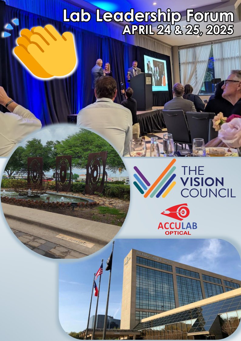 AccuLab of Illinois (@acculabillinois) on Twitter photo 🎯 Last month, Chris & Matt from @AccuLabIllinois hit <a href="/opticalindustry/">The Vision Council</a>’s Lab Leadership Forum in Dallas—packed with insight, indie lab pride, & strong connections. 💪
#shoutout to the labs standing tall & to The Vision Council for a seat at the table! 🙌
#lablife #indielabpride 🎯 Last month, Chris & Matt from @AccuLabIllinois hit <a href="/opticalindustry/">The Vision Council</a>’s Lab Leadership Forum in Dallas—packed with insight, indie lab pride, & strong connections. 💪
#shoutout to the labs standing tall & to The Vision Council for a seat at the table! 🙌
#lablife #indielabpride
