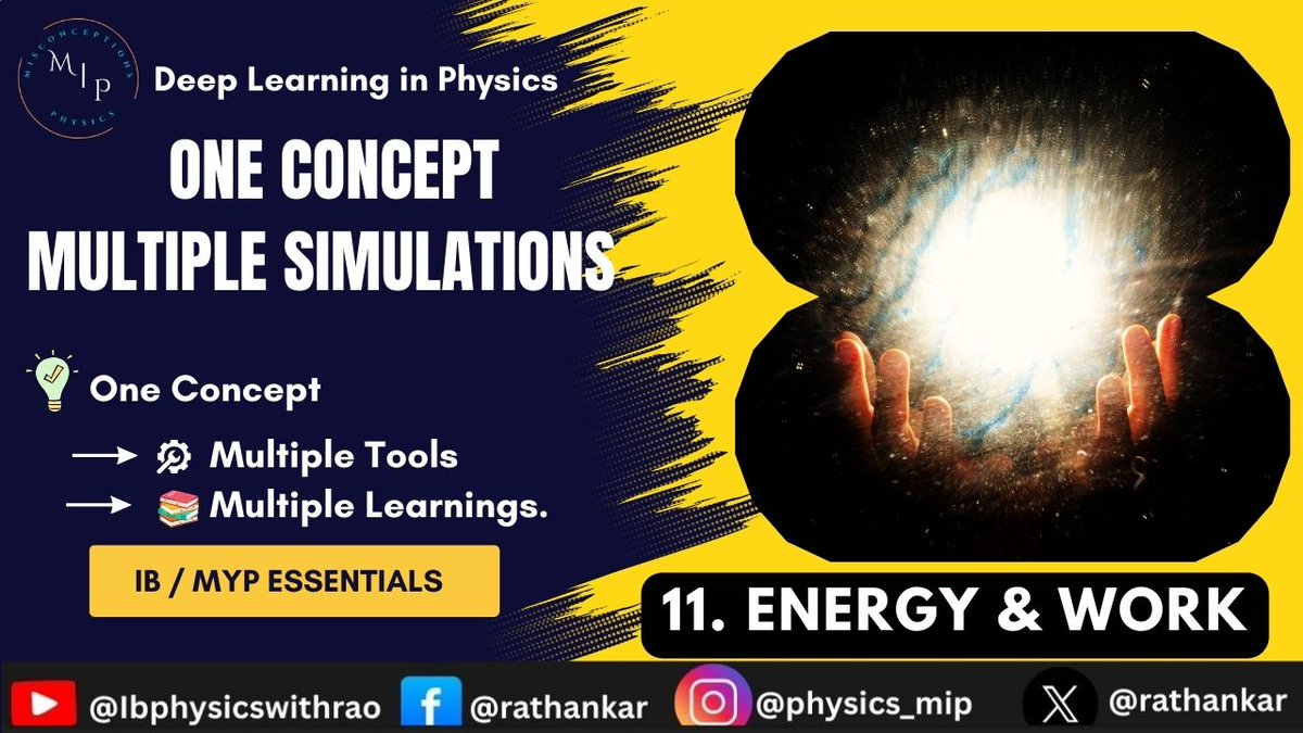 rathankar's tweet image. 🎥 New video in the Simulations Series:
 &quot;Teaching Energy Visually&quot; 💡🔥⚙️
From roller coasters to spring compression, I walk through 15 simulations that show energy transfer, work done &amp;amp; losses.

Great for IA, EE &amp;amp; concept clarity.
🔗 Watch: youtu.be/O3XUrv1QpII
#IBPhysics