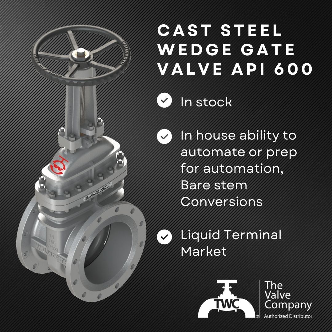 TWC_USA's tweet image. In stock now: API 600 Cast Steel Wedge Gate Valves 

Available from TWC The Valve Company, North America’s Exclusive Supplier of Walworth Valves.

#TWCTheValveCompany #Walworth #API600 #GateValves #InStock #ValveSolutions