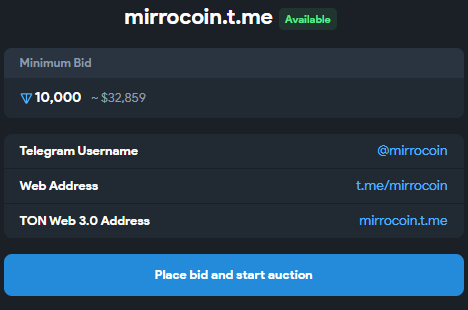 NFT_Publisher's tweet photo. Unique Telegram NFT Username for Sale!
Username: mirrocoin
Listed securely on Fragment
Instant transfer after purchase – safe and verified!
https://t.co/vNHsjKAWDm

#UsernameForSale 
#NFTUsername  #TelegramNFT #FragmentUsername  #UsernameMarket #SellUsername #UsernameNFT https://t.co/v5xHjyPiEk