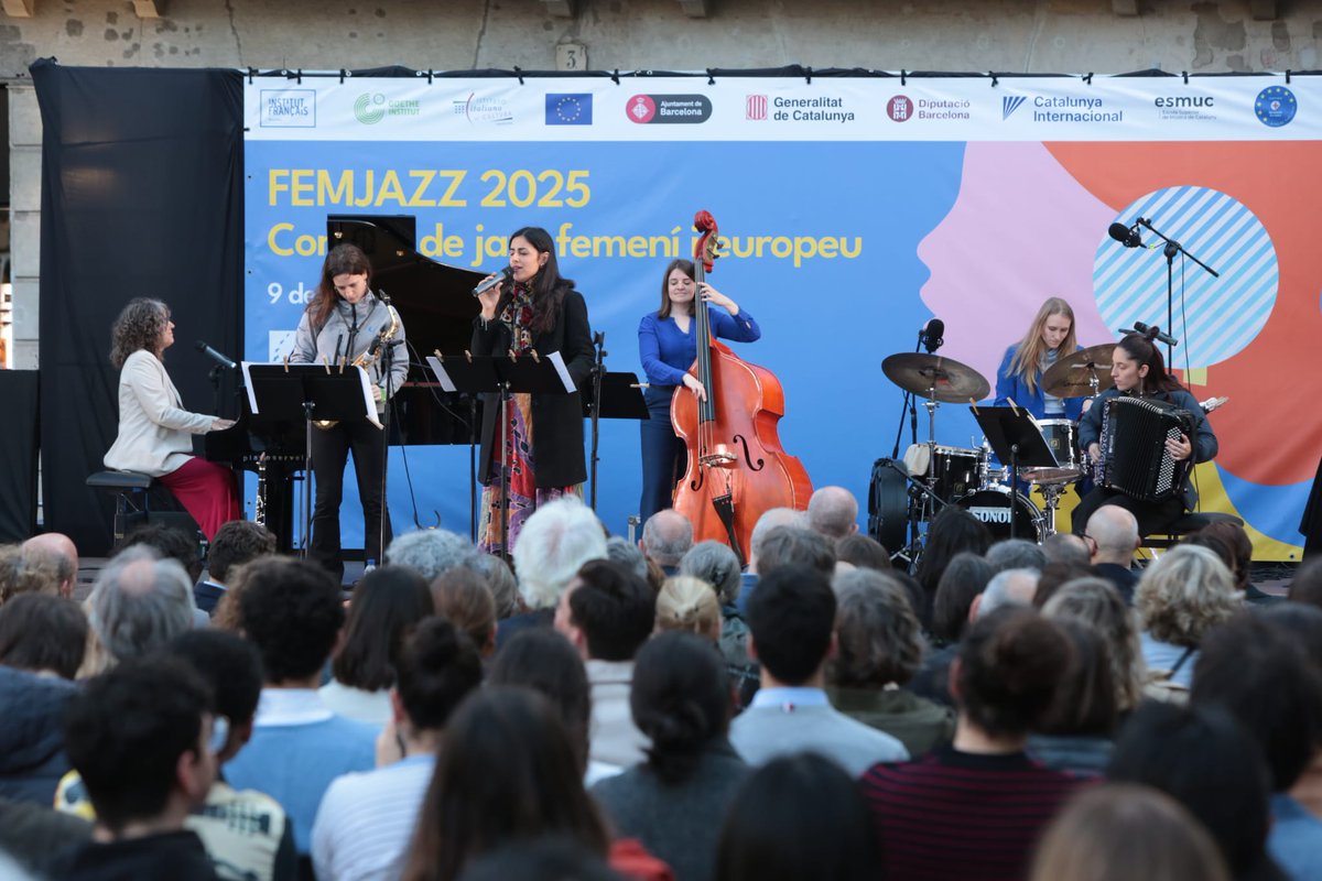 🎷🇪🇺 Un concert de jazz amb signatura femenina i europea amb intèrprets procedents de França, Itàlia, Alemanya i Catalunya.

L’Institut francès acull la diversitat i el diàleg cultural a través de la música, en col·laboració amb la <a href="/esmuccat/">ESMUC</a>  i EUNIC.

#DiadEuropa