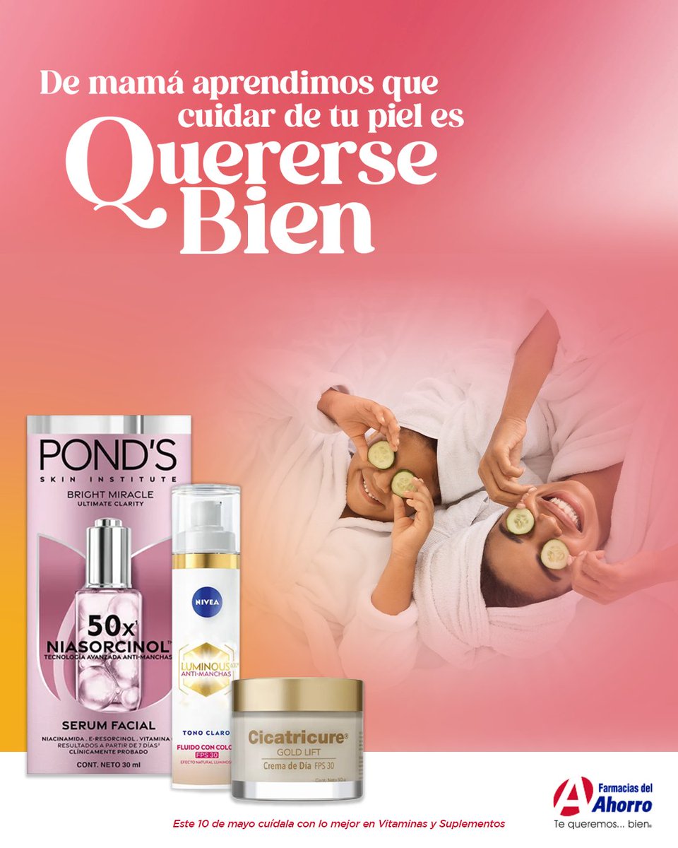 De mamá aprendimos que el amor está en el cuidado diario 💆‍♀️❤️ Este #DíadelasMadres comparte un momento de relajación con ella.

#FarmaciasdelAhorro #TeQueremosBien