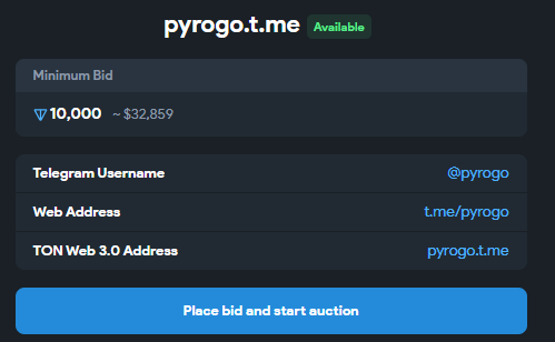 NFT_Publisher's tweet photo. Unique Telegram NFT Username for Sale!
Username: pyrogo
Listed securely on Fragment
Instant transfer after purchase – safe and verified!
https://t.co/I3CiRNlHPB

#UsernameForSale 
#NFTUsername  #TelegramNFT #FragmentUsername  #UsernameMarket #SellUsername #UsernameNFT https://t.co/ZIriV49rAO