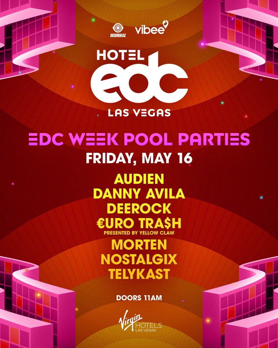 Join us on Friday, May 16th at @virginhotelslv as @audien + many more light up the dance floor during #EDCWeek!🎲

☀️ All Hotel EDC Guests receive entry free of charge! ☀️