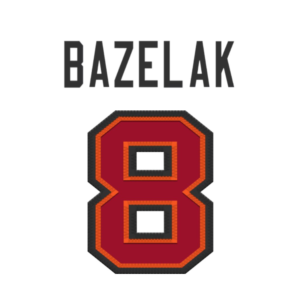 NFL Jersey Numbers (@nfl_jersey_num) on Twitter photo Tampa Bay Buccaneers QB Connor Bazelak (<a href="/BazelakConnor/">Connor Bazelak</a>) is wearing number 8. Currently shared with SirVocea Dennis. #WeAreTheKrewe Tampa Bay Buccaneers QB Connor Bazelak (<a href="/BazelakConnor/">Connor Bazelak</a>) is wearing number 8. Currently shared with SirVocea Dennis. #WeAreTheKrewe