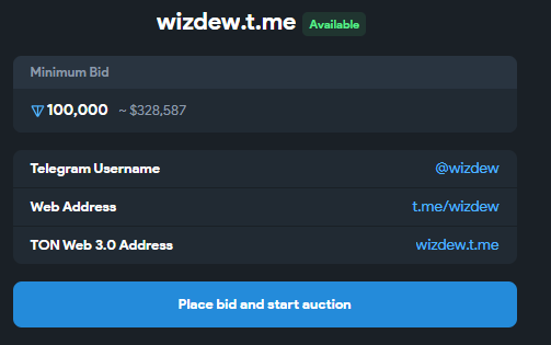 NFT_Publisher's tweet photo. Unique Telegram NFT Username for Sale!
Username: wizdew
Listed securely on Fragment
Instant transfer after purchase – safe and verified!
https://t.co/vS9XQCbmOc

#UsernameForSale 
#NFTUsername  #TelegramNFT #FragmentUsername  #UsernameMarket #SellUsername #UsernameNFT https://t.co/RaTrMVcQi8