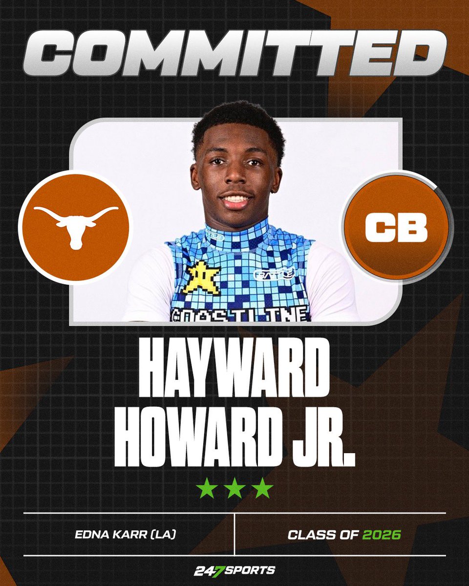 Mike Roach (@mikeroach247) on Twitter photo NEW: Texas goes back into Louisiana to land a cornerback with length in Hayward Howard Jr. (<a href="/howard_hayward/">Hayward Howard JR</a>) What are the Longhorns getting in their new pledge? We’ve got the details
247sports.com/article/haywar… NEW: Texas goes back into Louisiana to land a cornerback with length in Hayward Howard Jr. (<a href="/howard_hayward/">Hayward Howard JR</a>) What are the Longhorns getting in their new pledge? We’ve got the details
247sports.com/article/haywar…