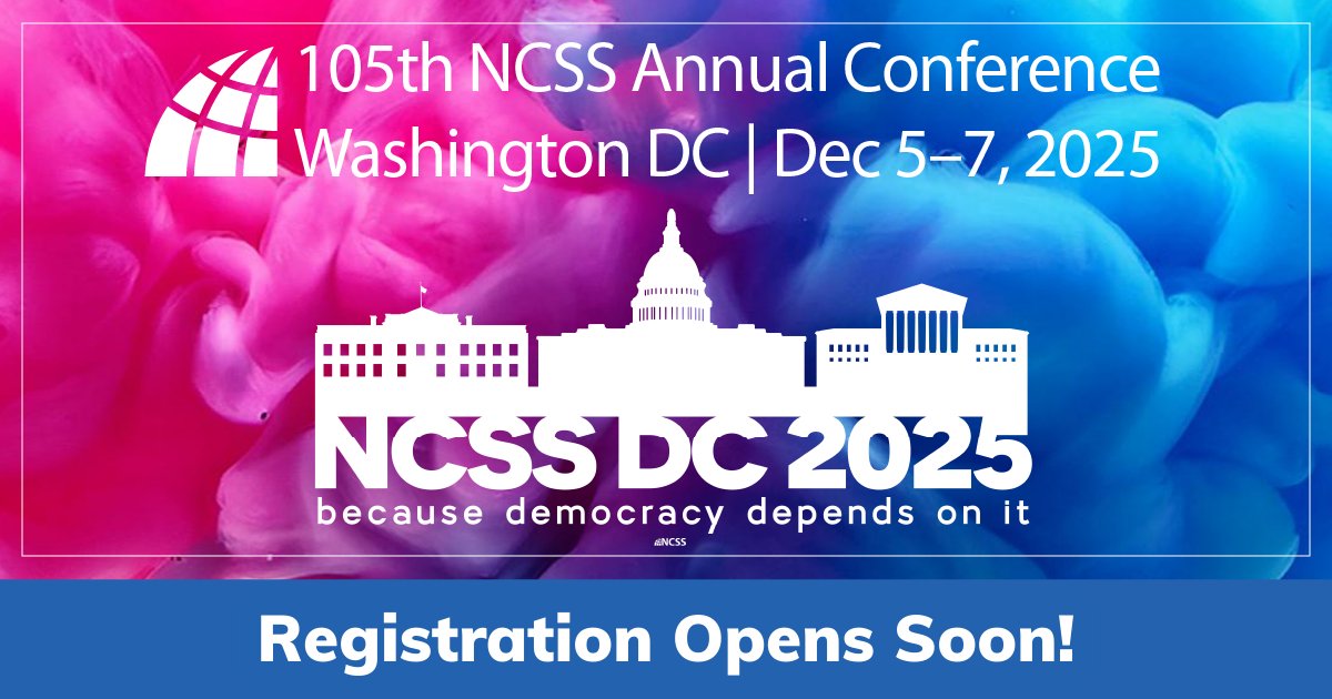 👀 Watch this space: Registration opens soon for the 105th NCSS Annual Conference in Washington, D.C.

hubs.li/Q03lDKJX0 #professionallearning