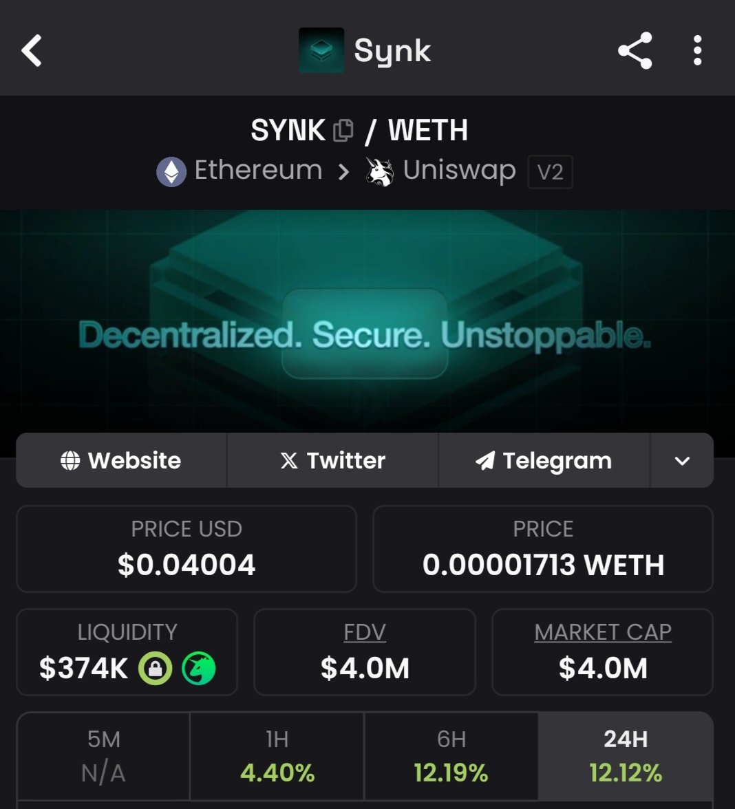 defihunter1's tweet image. $SYNK || @Synk_ws #DeOS 

Two privacy token m holding $ANyONe &amp;amp; $SYNK 

 One of the best team in privacy Space Building non-stop in red days 📈 

Big Alpha on the Board ✅

Chart is ready to explode 🔥
Nothing less then 20m ⏳

Be SYNKed ....
#Crypto #btc #bnb $Szn $pwease…