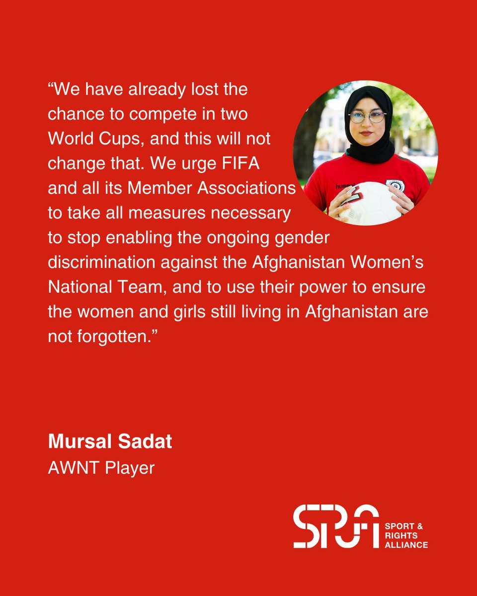 To learn more about the Afghanistan Women’s National Team and their fight for recognition, read the Sport &amp; Rights Alliance’s report: “‘It’s not just a game. It’s part of who I am.'

➡️sportandrightsalliance.org/fifa-recognize…