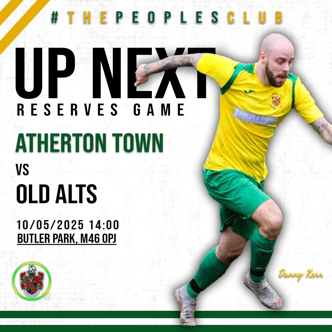 RESERVES INFO ⚽️ 

Tomorrow marks ATFC stalwart Danny Kerr’s final game as the team face Old Alts in the League. We wish him all the best and thank him for his service 💚💛

🏟 Butler Park, M46 0PJ
⏰ 14:00 KO
🎟 FREE

🟢🟡

#ATFC #ThePeoplesClub
