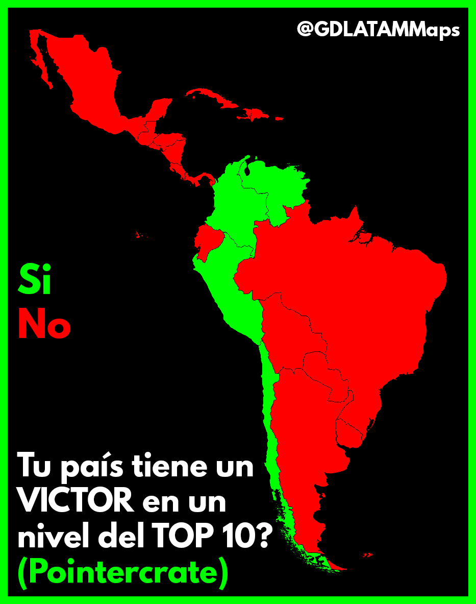 GDLATAMMaps's tweet image. Tu país tiene un VICTOR en un nivel del TOP 10? (Pointercrate)