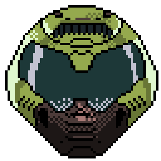_rycko's tweet image. Doom Slayer pixel art, 64x64px #pixelart #Pixel #DOOM #doomslayer #DOOMTheDarkAges