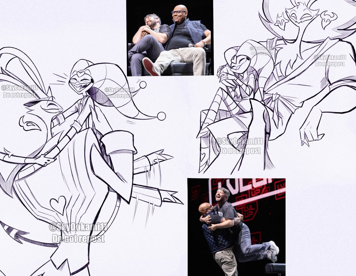 SkyOokami11art's tweet image. Made a couple of sketches based on James &amp;amp; Alex moments at the LVLUP cast  panel ❤️
I know it’s not much, but I have little energy and time 😅🫠

#HelluvaBoss #HelluvaBossFanart #Fizzarozzie