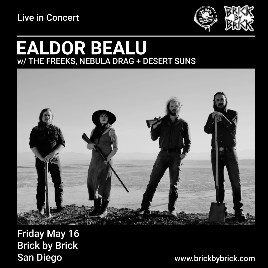 Next Friday (05/16/25) at Brick - @ebealu with @the_freeks <a href="/nebuladrag/">Nebula Drag</a> and #DesertSuns! Get tix at bit.ly/EB25SD #LiveAtBxB #EaldorBealu #thefreeks #heavypsych #postdoom <a href="/RecordsDesert/">Desert Records</a>