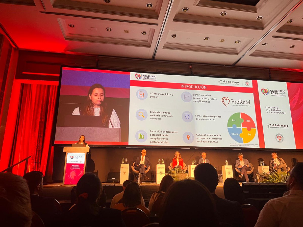 Centro Cardiológico Americano (@ccauruguay) on Twitter photo #cardiosuc2025, mesa tema libres premiados. Brillante exposición de @MariNF_95 de trabajo resultados grupo ProReM del <a href="/CcaUruguay/">Centro Cardiológico Americano</a> . Resultados de programa de recuperación Mejorada en cirugía cardíaca. #cardiosuc2025, mesa tema libres premiados. Brillante exposición de @MariNF_95 de trabajo resultados grupo ProReM del <a href="/CcaUruguay/">Centro Cardiológico Americano</a> . Resultados de programa de recuperación Mejorada en cirugía cardíaca.