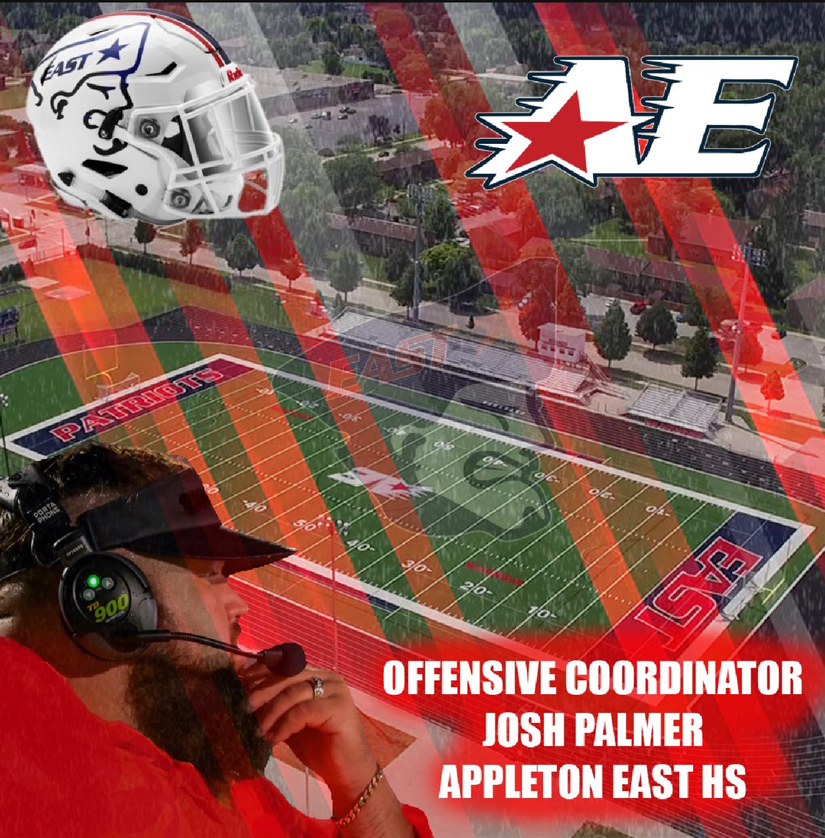 Palmer (@coachjoshpalmer) on Twitter photo I am humbled to announce that I have accepted the role of Offensive Coordinator at <a href="/AppletonEastFB/">Æ Football</a> Huge thanks to <a href="/CoachJames___/">Jarrius James</a> for the opportunity. Excited to experience what Wisconsin ball is all about and make an impact on the Appleton community! Æ🔴🔵 I am humbled to announce that I have accepted the role of Offensive Coordinator at <a href="/AppletonEastFB/">Æ Football</a> Huge thanks to <a href="/CoachJames___/">Jarrius James</a> for the opportunity. Excited to experience what Wisconsin ball is all about and make an impact on the Appleton community! Æ🔴🔵