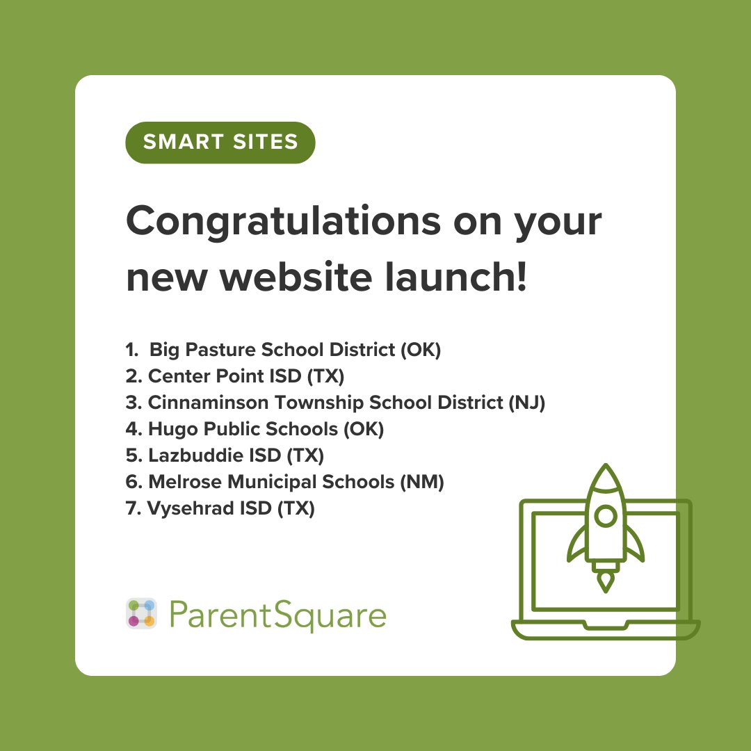 ParentSquare (@parentsquare) on Twitter photo This week's Smart Sites launches are 😍🙌
1 links.psqr.io/42QGFbd
2 links.psqr.io/4mob60i
3 links.psqr.io/4darZqV <a href="/CinnaminsonBOE/">Cinnaminson Schools</a>
4 links.psqr.io/42Q4GiF
5 links.psqr.io/4m7J3ll
6 links.psqr.io/4mgLnXB
7 links.psqr.io/4m8xESr
➡️ links.psqr.io/42Z5tMU This week's Smart Sites launches are 😍🙌
1 links.psqr.io/42QGFbd
2 links.psqr.io/4mob60i
3 links.psqr.io/4darZqV <a href="/CinnaminsonBOE/">Cinnaminson Schools</a>
4 links.psqr.io/42Q4GiF
5 links.psqr.io/4m7J3ll
6 links.psqr.io/4mgLnXB
7 links.psqr.io/4m8xESr
➡️ links.psqr.io/42Z5tMU