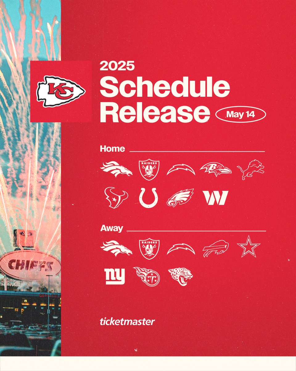Chiefs's tweet photo. Schedule coming in hot next week. https://t.co/os0en2AKAJ