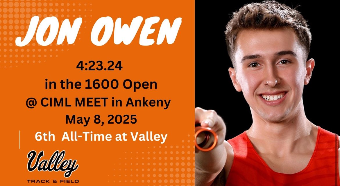 Congrats Jon! You are now 6th All-Time at Valley in the 1600