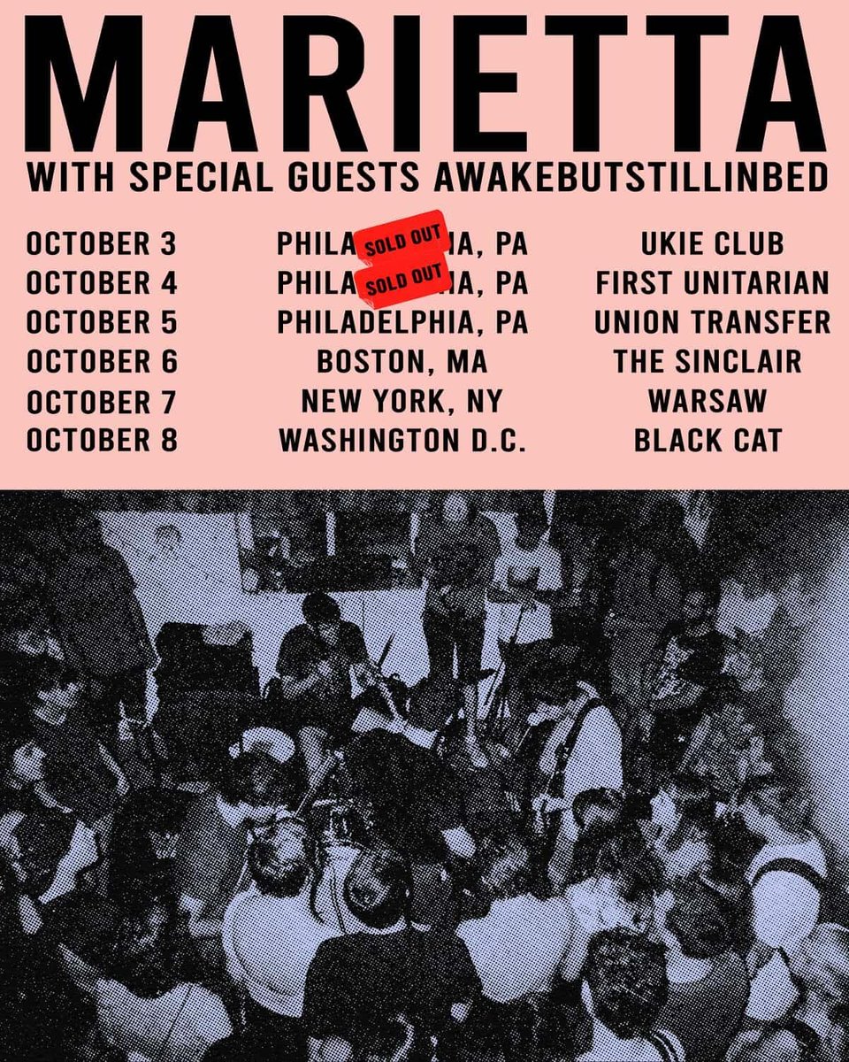 i wish u guys could've seen the look on my face when i got the email about this lol anyways hi we're doing this east coast run with MARIETTA and tickets go on sale at noon EST! im pretty sure the first two shows sold out in less than 10 minutes so get on it!