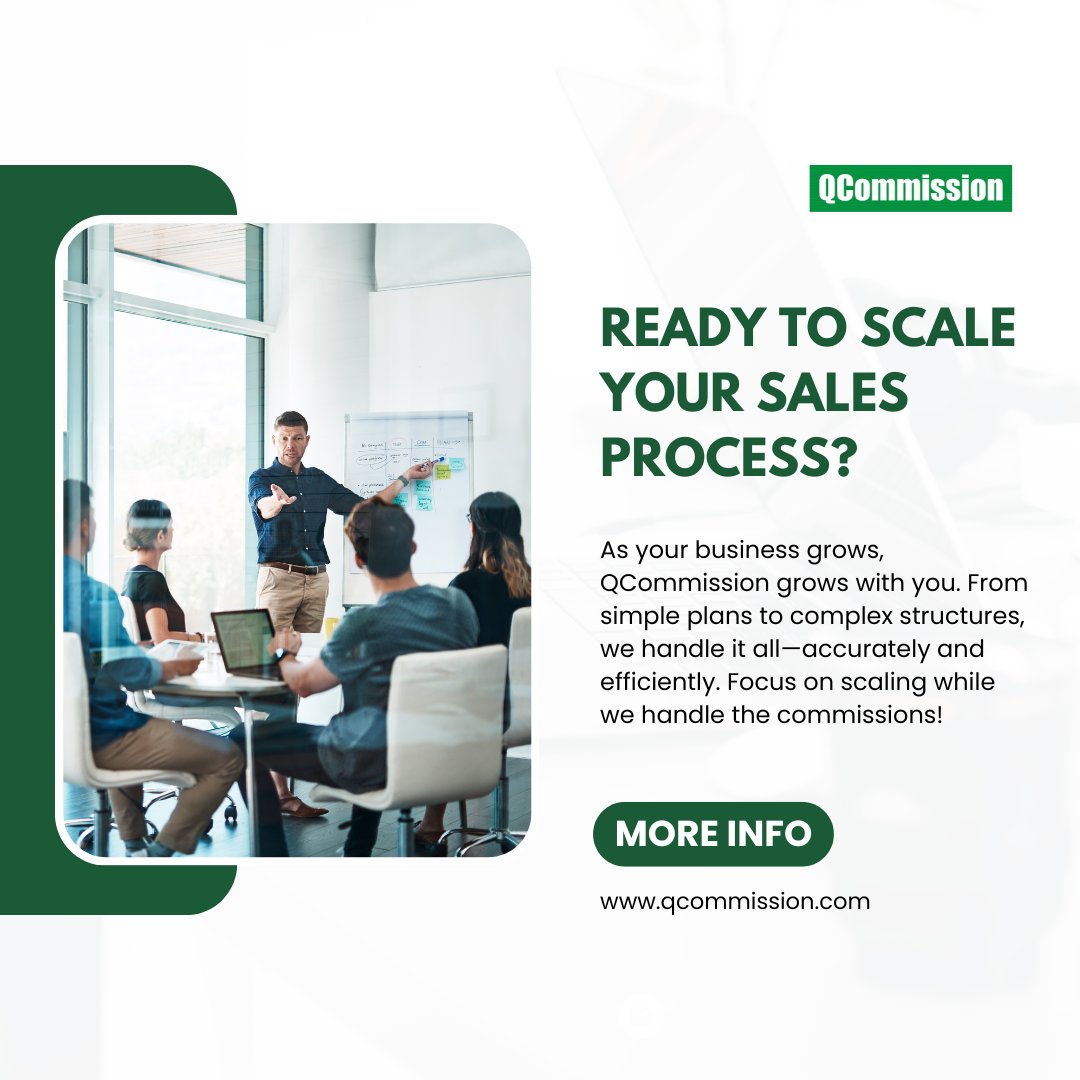 QCommission1's tweet photo. Ready to take your sales to the next level? QCommission scales effortlessly with your business-whether you’re running simple or complex commission plans. Focus on growth while we deliver accurate, automated payouts every time. Let’s grow together without the commission headaches! https://t.co/oMgdwYBz11