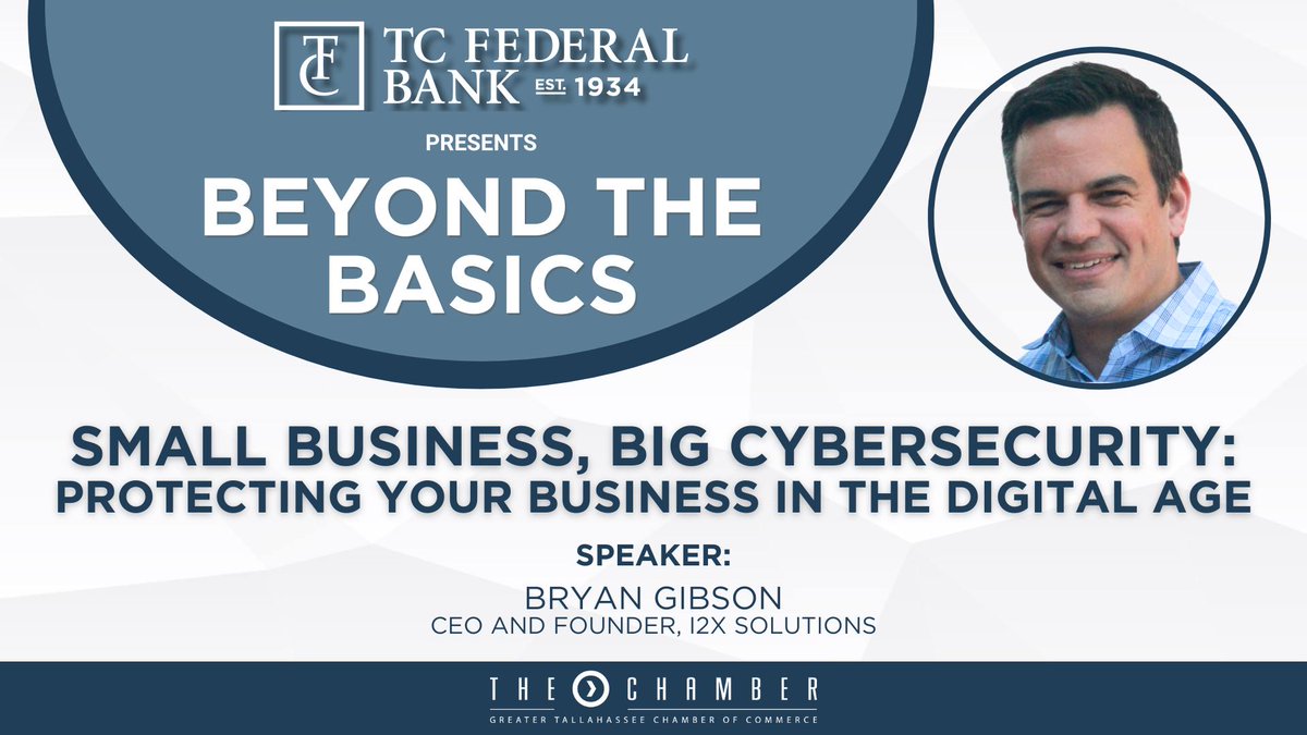 Don’t wait for a breach to get serious about security.


May 13 | 8AM | Courtyard by Marriott North

Learn real-world strategies to protect your small business at Beyond the Basics!

Register Here! 👉 loom.ly/ScEXOos 

#i2xSolutions #CyberSecurity #SmallBusiness