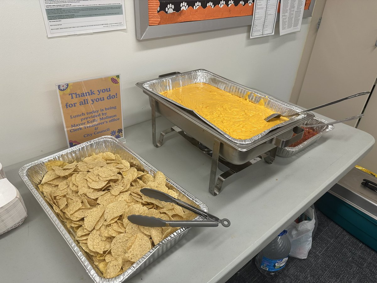 Staff Appreciation Week highlighted today with lunch provided by Mayor Kelly Mollaun, City Clerks Officr and City Council! Thank you for supporting our staff!