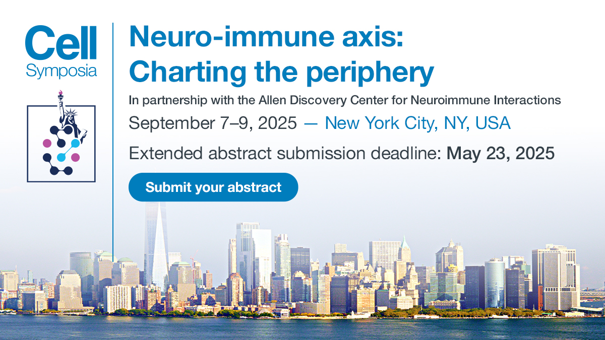 Immunity (@immunitycp) on Twitter photo The CS: Neuro-immune axis: Charting the periphery #CSNeuroimmune25 abstract deadline has been extended until May 23. <a href="/AllenInstitute/">Allen Institute</a> @NYAMNYC, Sept 7–9, 2025. hubs.li/Q03lPw_j0 The CS: Neuro-immune axis: Charting the periphery #CSNeuroimmune25 abstract deadline has been extended until May 23. <a href="/AllenInstitute/">Allen Institute</a> @NYAMNYC, Sept 7–9, 2025. hubs.li/Q03lPw_j0