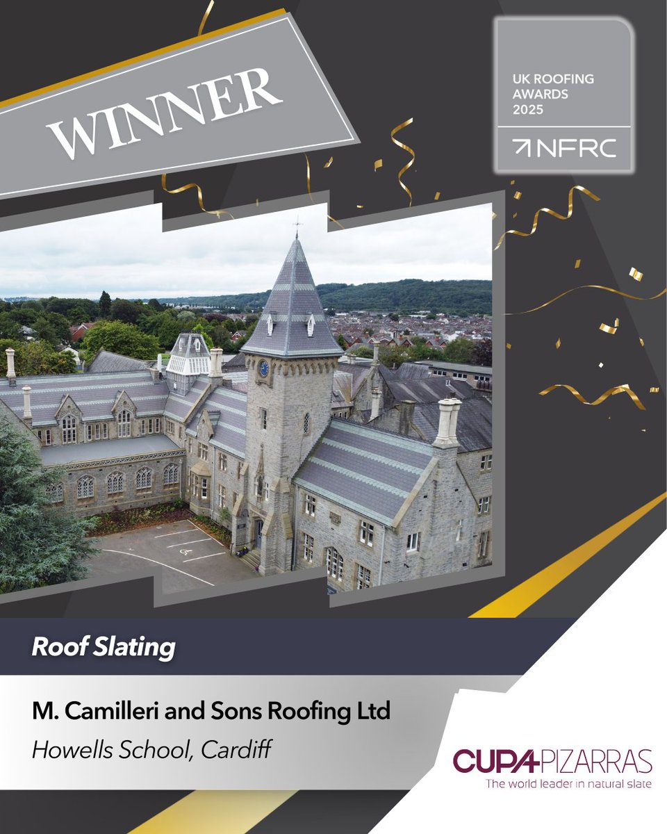 UK Roofing Awards (@ukroofingawards) on Twitter photo ๐ Congratulations to M. Camilleri and Sons Roofing Ltd with their project Howells School, Cardiffโ๐ช๐๐ก๐ก๐๐ฅ๐ฆ of the Roof Slating category, sponsored by <a href="/CUPAPIZARRAS_en/">CUPA PIZARRAS</a>
#RA2025 ๐ Congratulations to M. Camilleri and Sons Roofing Ltd with their project Howells School, Cardiffโ๐ช๐๐ก๐ก๐๐ฅ๐ฆ of the Roof Slating category, sponsored by <a href="/CUPAPIZARRAS_en/">CUPA PIZARRAS</a>
#RA2025