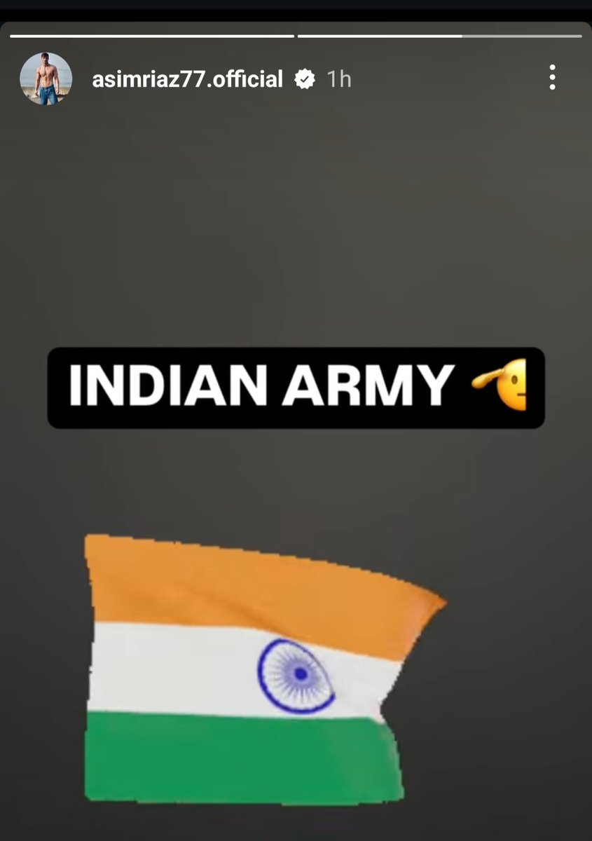 Proud to stan the best idol <a href="/imrealasim/">Asim Riaz</a>❤️

While some so-called celebs stay silent for clout, Asim Riaz speaks loud and clear —
Our Indian Army is everything to us.
No compromise, no fear. Just pride.🇮🇳

#AsimRiaz #IndianNavyAction