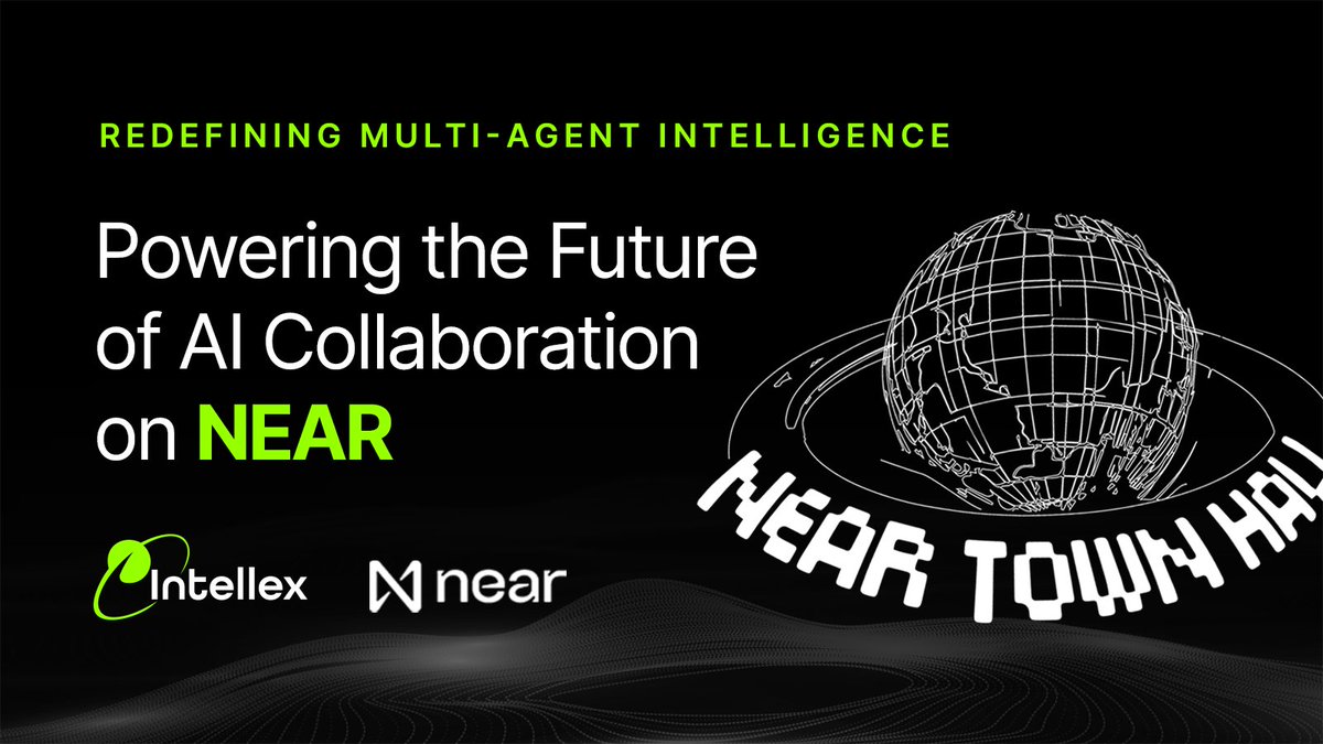 intellex_xyz's tweet image. At this month’s #NEARTownHall, Intellex shared how we’re powering cross-chain AI collaboration through dynamic, decentralized agent infrastructure built on @NEARProtocol.

From foodservice networks to real-time agent coordination—this is the future of intelligent automation.

🔗…