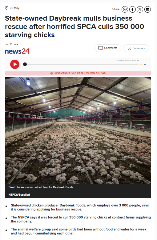 Tsogang3's tweet photo. That is approximately 7 million rands gone down the drain, after loosing over 300 million rands.

This is why politicians should say stay very far away from business. Especially farming.

They must stick to making great speeches and quoting great authors 🚮 https://t.co/HveqFzcF7u