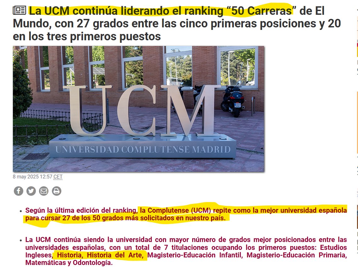 Carlos Sanz Díaz (@carlossanzdiaz) on Twitter photo Un año más, los Grados en Historia e Historia del Arte de la Complutense encabezan el ranking de carreras de El Mundo #Venalacomplu <a href="/elmundoes/">EL MUNDO</a> <a href="/unicomplutense/">Complutense</a> <a href="/UCM_dhmyc/">Dpto. Hª Moderna e Hª Contemporánea (UCM)</a> <a href="/geohisucm/">Geografía e Historia UCM</a> Un año más, los Grados en Historia e Historia del Arte de la Complutense encabezan el ranking de carreras de El Mundo #Venalacomplu <a href="/elmundoes/">EL MUNDO</a> <a href="/unicomplutense/">Complutense</a> <a href="/UCM_dhmyc/">Dpto. Hª Moderna e Hª Contemporánea (UCM)</a> <a href="/geohisucm/">Geografía e Historia UCM</a>