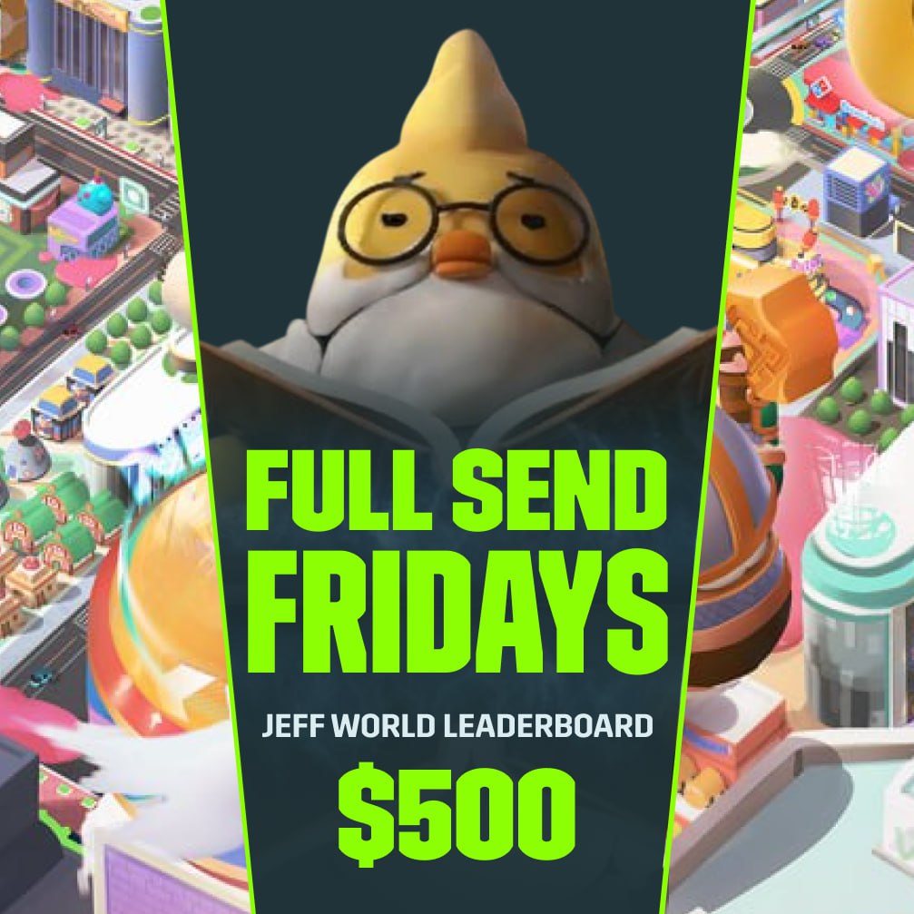 KGeN Community (@kgen_community) on Twitter photo It’s time to full send this Friday!
Hop into <a href="/jeffworld_io/">JEFF World</a> — we’ve got 26,000 K-Points and a $500 Gamer Leaderboard waiting for you!
✅ Complete Mission 35 to qualify for the leaderboard
🔒 Top 8 are reserved for AKDONG NFT holders.
Jeff, get ready to take on the World!💪🏼 It’s time to full send this Friday!
Hop into <a href="/jeffworld_io/">JEFF World</a> — we’ve got 26,000 K-Points and a $500 Gamer Leaderboard waiting for you!
✅ Complete Mission 35 to qualify for the leaderboard
🔒 Top 8 are reserved for AKDONG NFT holders.
Jeff, get ready to take on the World!💪🏼