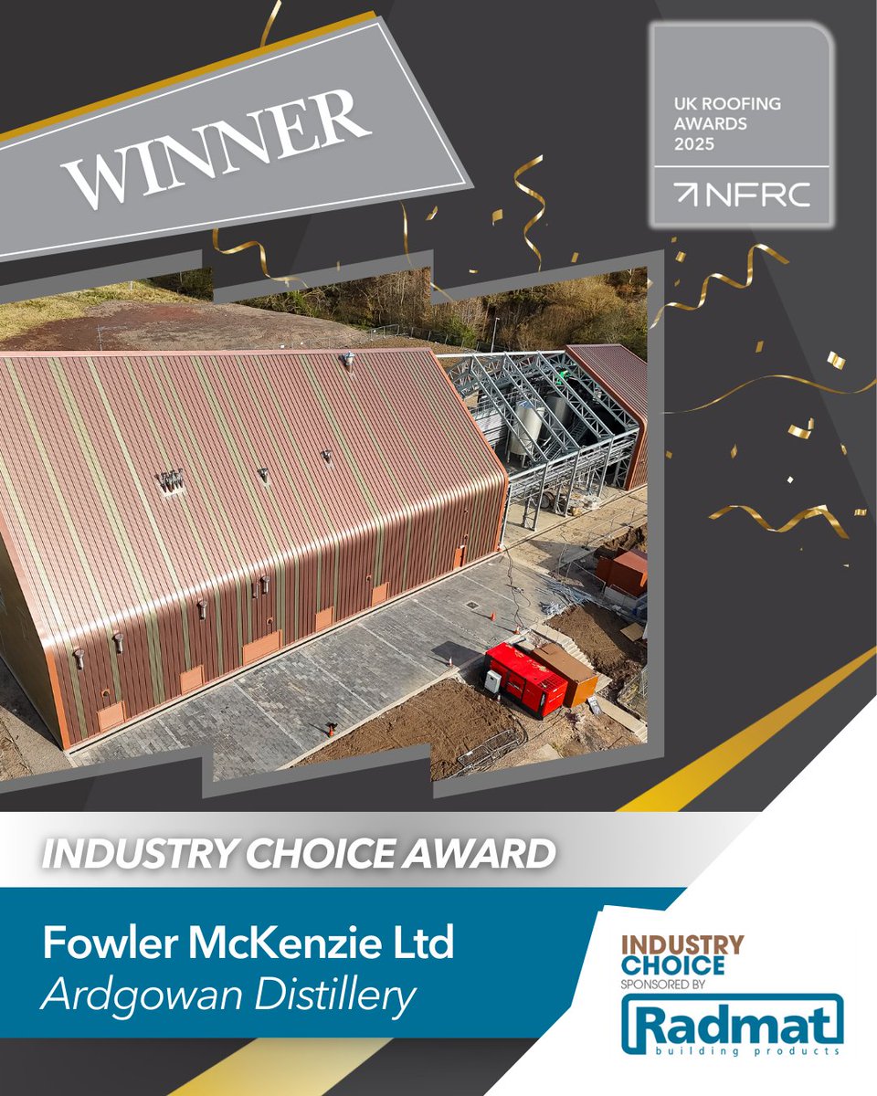 UK Roofing Awards (@ukroofingawards) on Twitter photo ๐ <a href="/RadmatOfficial/">Radmat Official</a> ๐๐ฃ๐๐ช๐จ๐ฉ๐ง๐ฎ ๐พ๐๐ค๐๐๐ ๐ผ๐ฌ๐๐ง๐ ๐
Congratulations to Fowler McKenzie Ltd with their project Ardgowan Distillery, winners of the Industry Choice Award, as voted for by you!
#RA2025 ๐ <a href="/RadmatOfficial/">Radmat Official</a> ๐๐ฃ๐๐ช๐จ๐ฉ๐ง๐ฎ ๐พ๐๐ค๐๐๐ ๐ผ๐ฌ๐๐ง๐ ๐
Congratulations to Fowler McKenzie Ltd with their project Ardgowan Distillery, winners of the Industry Choice Award, as voted for by you!
#RA2025