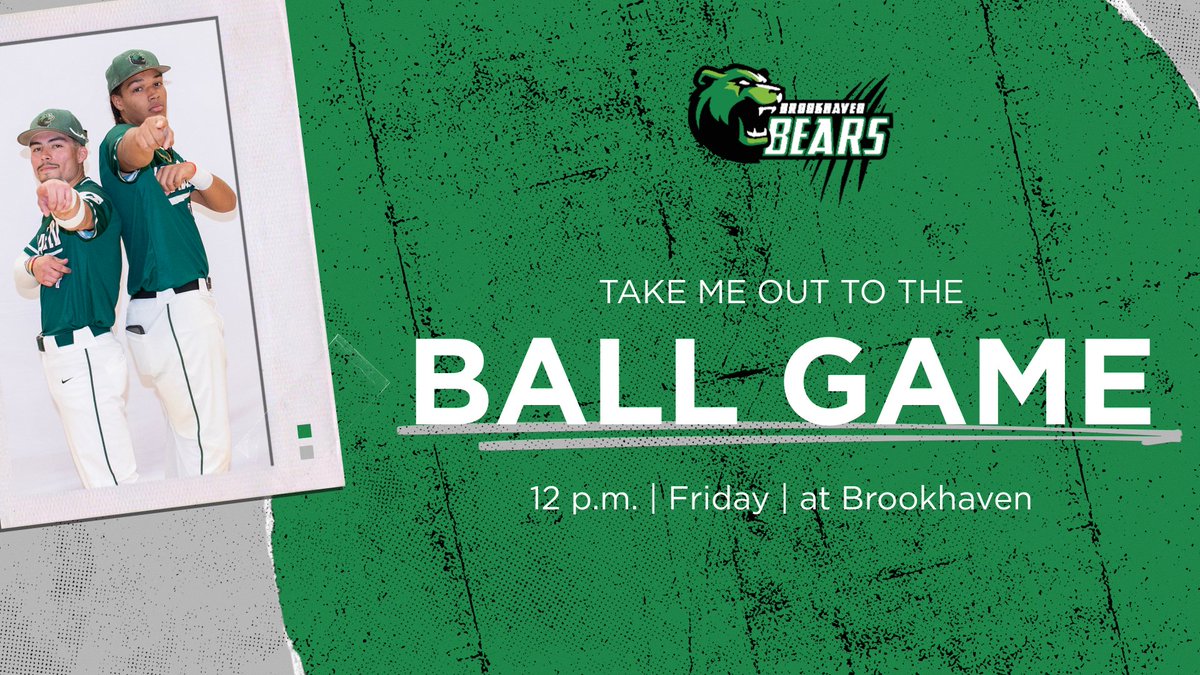Brookhaven Bears (@dcbhbears) on Twitter photo ๐ป๐๐๐ ๐ด๐ ๐ถ๐๐ ๐๐ ๐๐๐ ๐ฉ๐๐๐ ๐ฎ๐๐๐
โพ๏ธ No. 3 <a href="/EastfieldBSB/">Eastfield Baseball</a> (43-10, 22-6 <a href="/DallasAthConf/">Dallas Athletic Conference</a>) at No. 15 <a href="/haven_baseball/">Brookhaven Baseball</a> (30-24, 18-10)
๐ 12 p.m.
๐๏ธ Dallas College Brookhaven
๐ญ Food & drinks available for cash purchase
#WearGreen | #CommunityDay | #HavenMade ๐ป๐๐๐ ๐ด๐ ๐ถ๐๐ ๐๐ ๐๐๐ ๐ฉ๐๐๐ ๐ฎ๐๐๐
โพ๏ธ No. 3 <a href="/EastfieldBSB/">Eastfield Baseball</a> (43-10, 22-6 <a href="/DallasAthConf/">Dallas Athletic Conference</a>) at No. 15 <a href="/haven_baseball/">Brookhaven Baseball</a> (30-24, 18-10)
๐ 12 p.m.
๐๏ธ Dallas College Brookhaven
๐ญ Food & drinks available for cash purchase
#WearGreen | #CommunityDay | #HavenMade