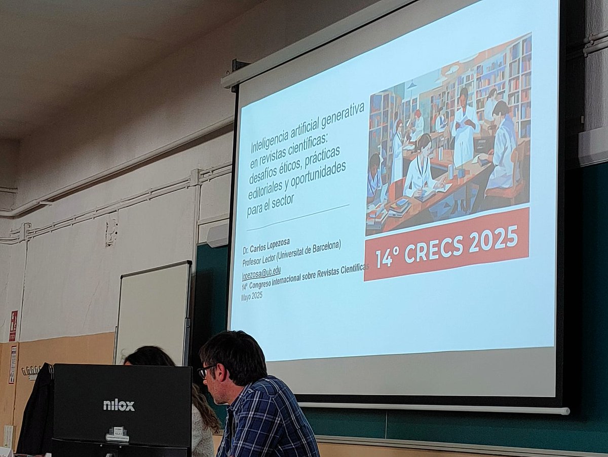 CygnusMind (@cygnusmind) on Twitter photo Interesante presentación de <a href="/CarlosLopezosa/">Carlos Lopezosa</a> sobre IA para revistas científicas en el #crecs2025 Interesante presentación de <a href="/CarlosLopezosa/">Carlos Lopezosa</a> sobre IA para revistas científicas en el #crecs2025