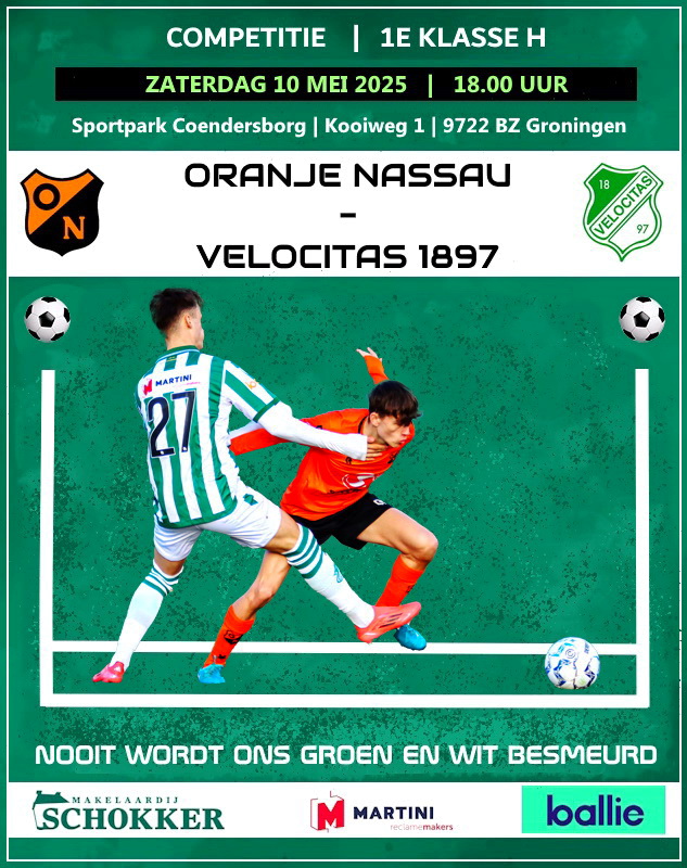 Velocitas 1897 (@velocitas1897) on Twitter photo ๐ข๐ฅ๐๐ก๐๐ ๐ก๐๐ฆ๐ฆ๐๐จ - ๐ฉ๐๐๐ข๐๐๐ง๐๐ฆ ๐ญ๐ด๐ต๐ณ
Velocitas 1897 speelt morgen de derby bij Oranje Nassau.
<a href="/oogsport/">OOG Sport</a> <a href="/Sport050/">Sport050</a> <a href="/RTVNoordSport/">RTV Noord Sport</a> <a href="/DvhNSport/">DVHN Sport</a> <a href="/Derde_helft/">Dick Heuvelman</a> <a href="/oranjenassau/">CVV Oranje Nassau</a> ๐ข๐ฅ๐๐ก๐๐ ๐ก๐๐ฆ๐ฆ๐๐จ - ๐ฉ๐๐๐ข๐๐๐ง๐๐ฆ ๐ญ๐ด๐ต๐ณ
Velocitas 1897 speelt morgen de derby bij Oranje Nassau.
<a href="/oogsport/">OOG Sport</a> <a href="/Sport050/">Sport050</a> <a href="/RTVNoordSport/">RTV Noord Sport</a> <a href="/DvhNSport/">DVHN Sport</a> <a href="/Derde_helft/">Dick Heuvelman</a> <a href="/oranjenassau/">CVV Oranje Nassau</a>