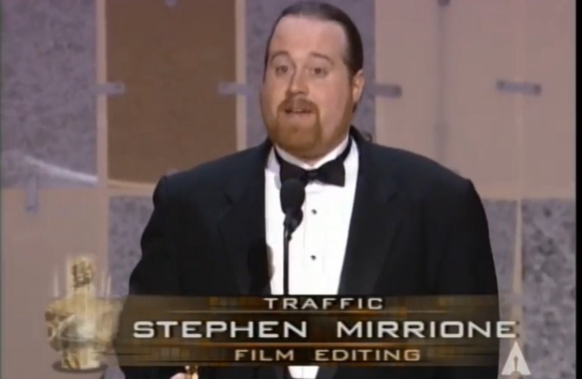 mrbrianrowe's tweet photo. Wild to think Traffic went four for five on Oscars night, taking Editing, Adapted Screenplay, Supporting Actor for Benicio Del Toro, and Director for Steven Soderbergh, but still couldn’t win Picture. https://t.co/E8ASGMlWUZ