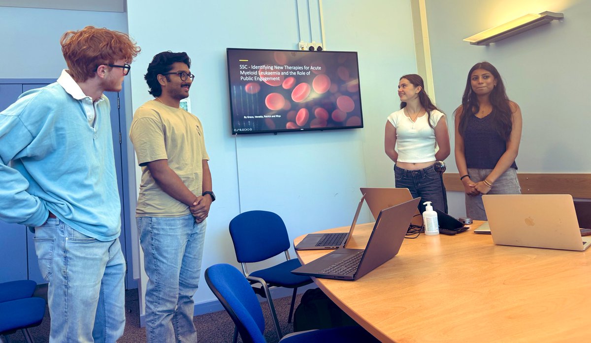 Brilliant to meet medical students, Grace, Venetia, Patrick &amp; Rhys during their SSC week &amp; chat about <a href="/bloodcancer_uk/">Blood Cancer UK</a> &amp; #publicengagement with #research brilliant presentation &amp; PE ideas 👏🏻 Thanks for the invite <a href="/alex_tonks/">Alex Tonks</a> great to see others too (tagged) incl <a href="/elliemac01xx/">Ellie McCracken</a>