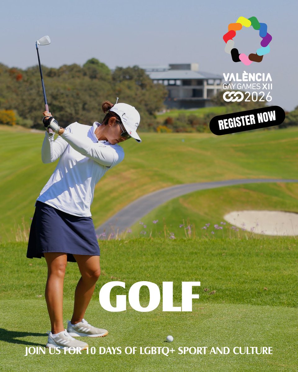 Tee up and aim true! ⛳️🌈 Registration is OPEN for Gay Games XII 2026 in València - bring your swing, your focus, and your pride to the fairway. 🏳️‍🌈 gaygamesvalencia2026.com