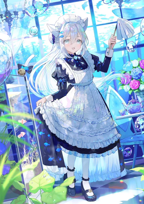 海底の白猫メイド #メイドの日 